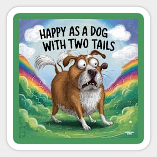 Happy as a dog with two tails? Sticker